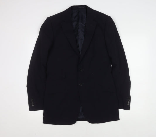 Jaeger Men’s Blue Wool Blazer 38R Two-Button