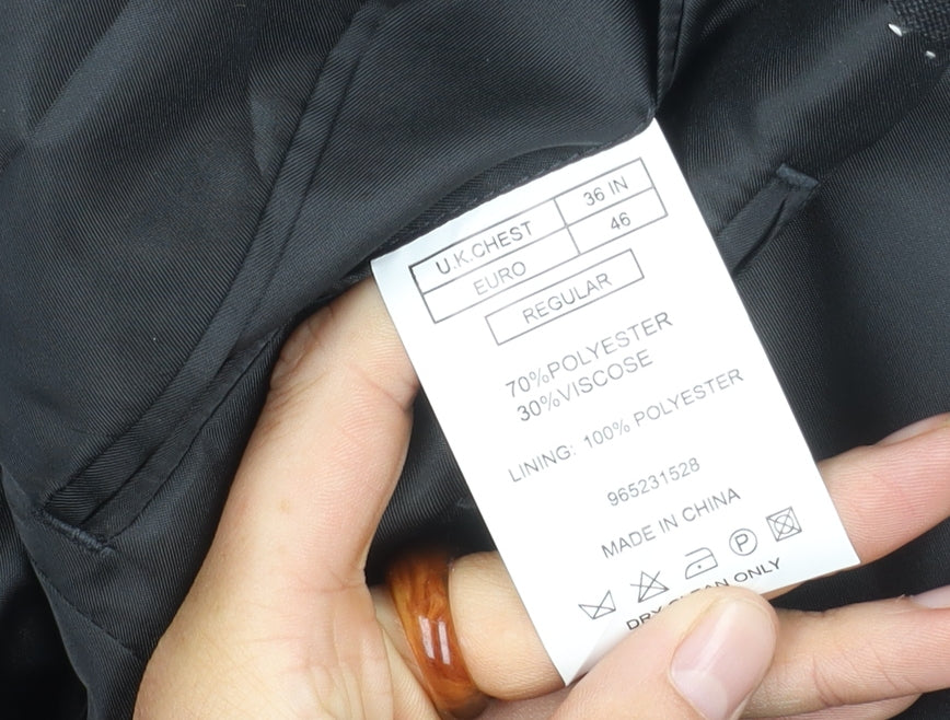 Moss London Men's Black Blazer 36 Regular Fit Jacket