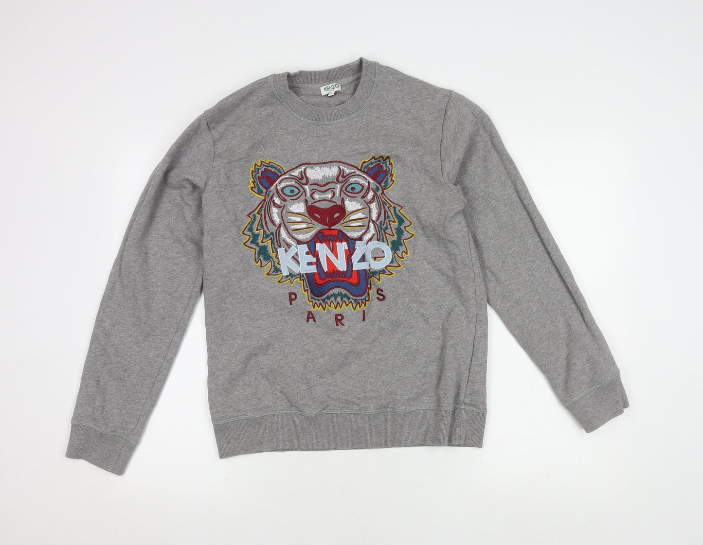 Kenzo Men's Grey Tiger Logo Sweatshirt Size S