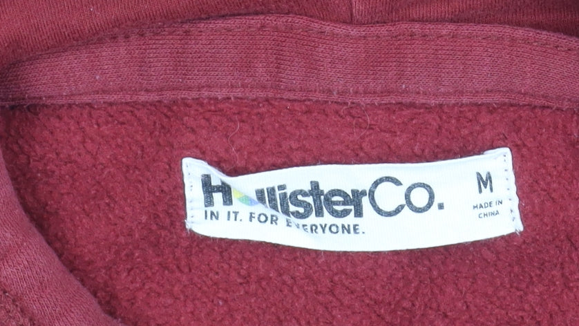 Hollister Co. Men's Red Pullover Hoodie Medium