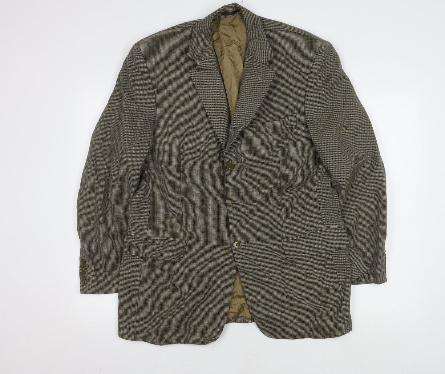 Savoy Taylors Guild Men's Brown Check Blazer, Size 38L