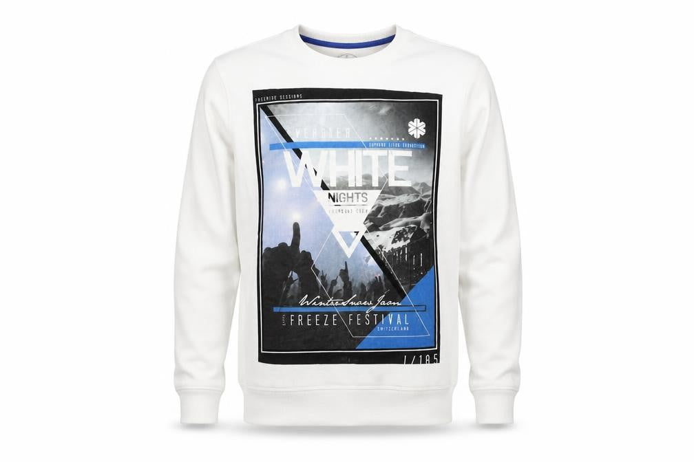 New Look Men’s White Graphic Print Pullover Sweatshirt