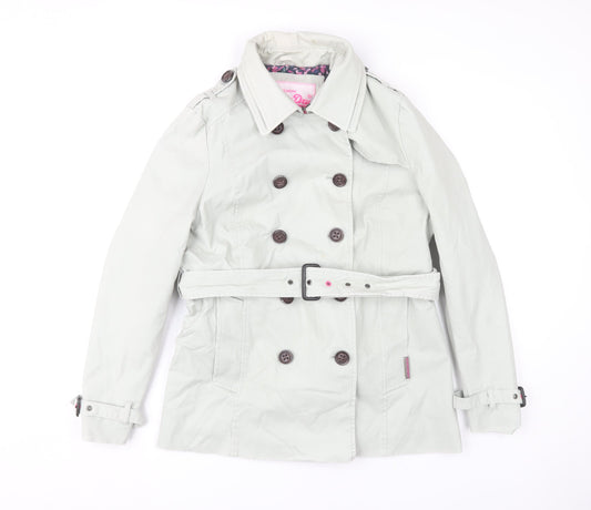 SuperDry Women's Beige Trench Coat XL Belted Buttoned
