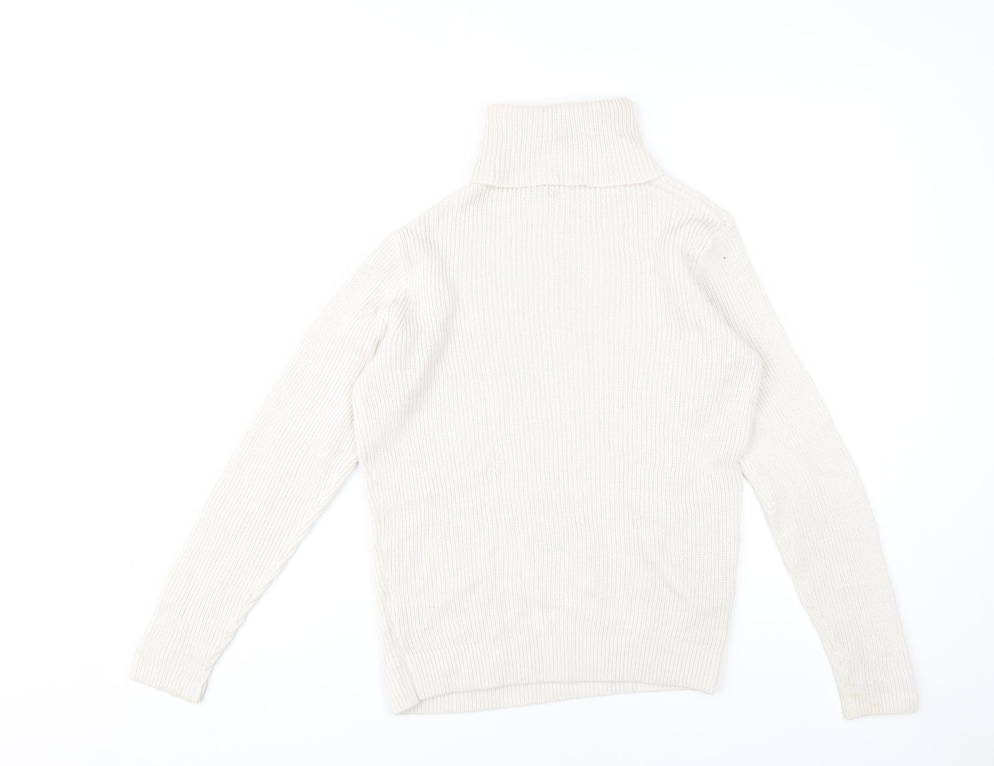 Therapy Women's White Cable-Knit Roll Neck Jumper S