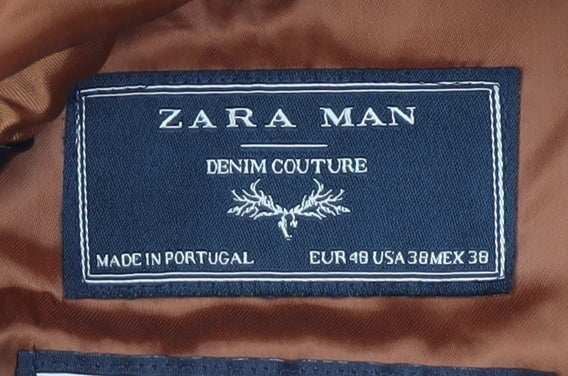 Zara Man Men's Red Blazer Jacket, Size 38, Stylish