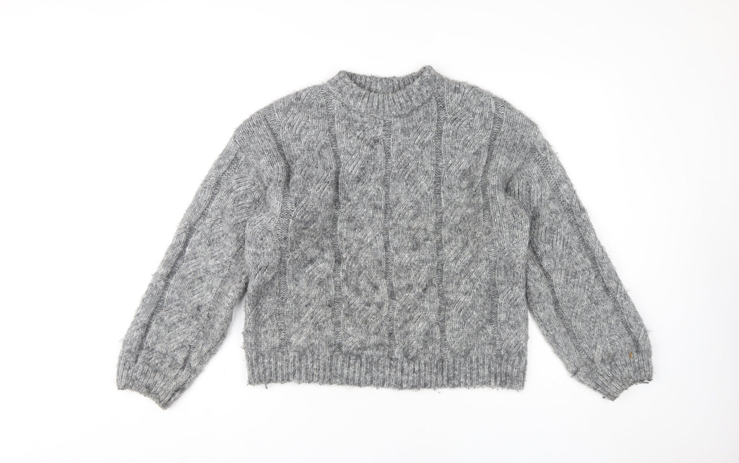 Marks and Spencer Women's Grey Cable-Knit Pullover Jumper