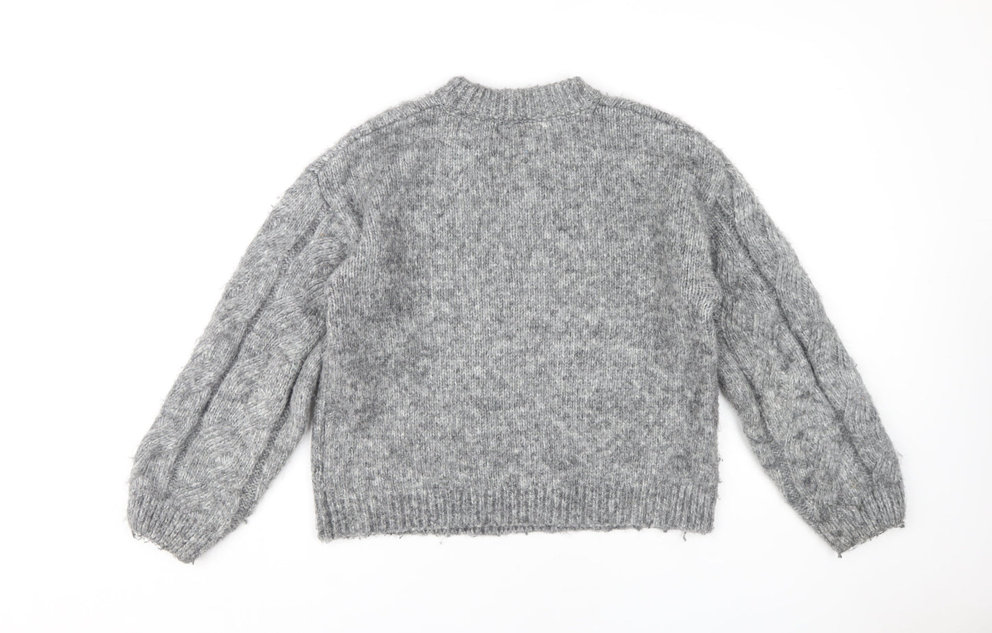 Marks and Spencer Women's Grey Cable-Knit Pullover Jumper
