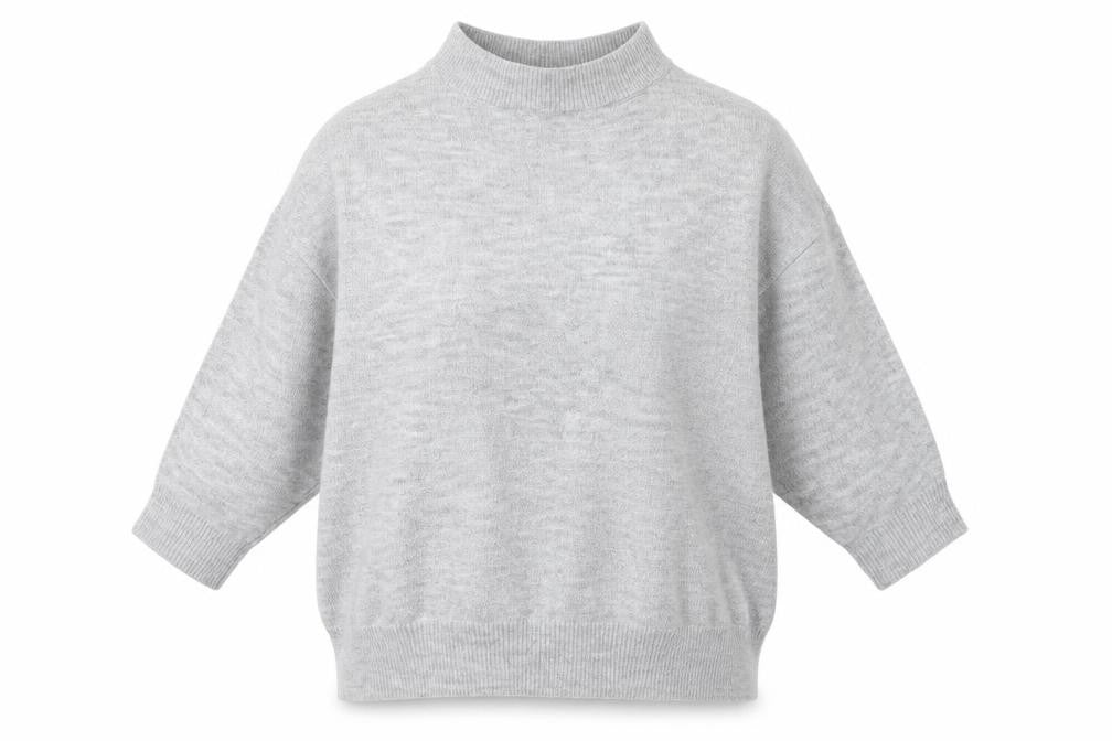 MNG Women's Grey High Neck Jumper, Size 10, Relaxed Fit