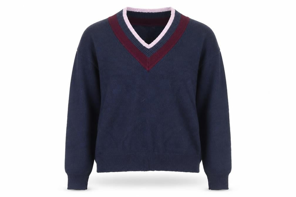 Marks and Spencer Women's Blue V-Neck Jumper M