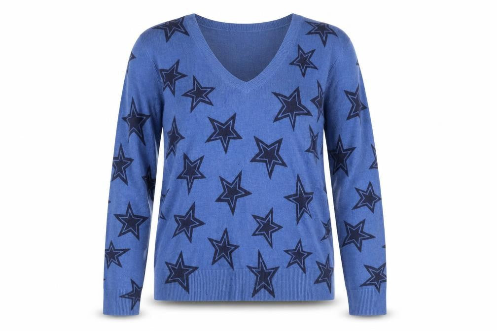 Marks and Spencer Women's Blue Star Jumper, Size 12