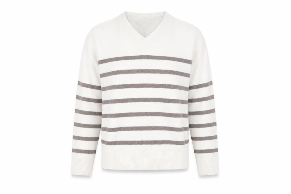 Marks and Spencer Women's Ivory Striped Pullover M