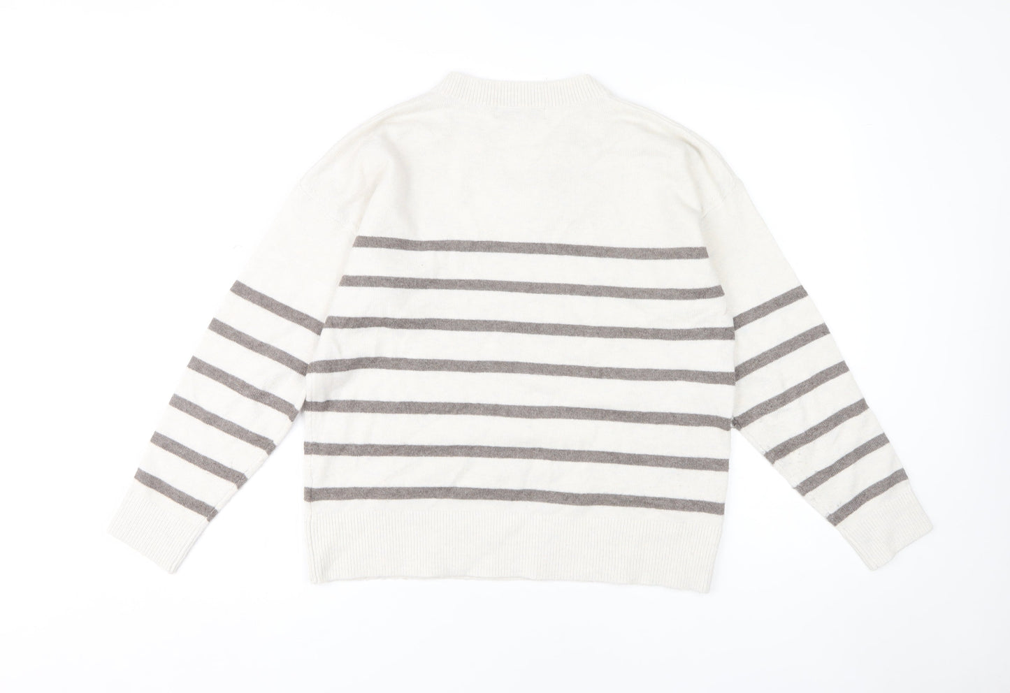 Marks and Spencer Women's Ivory Striped Pullover M