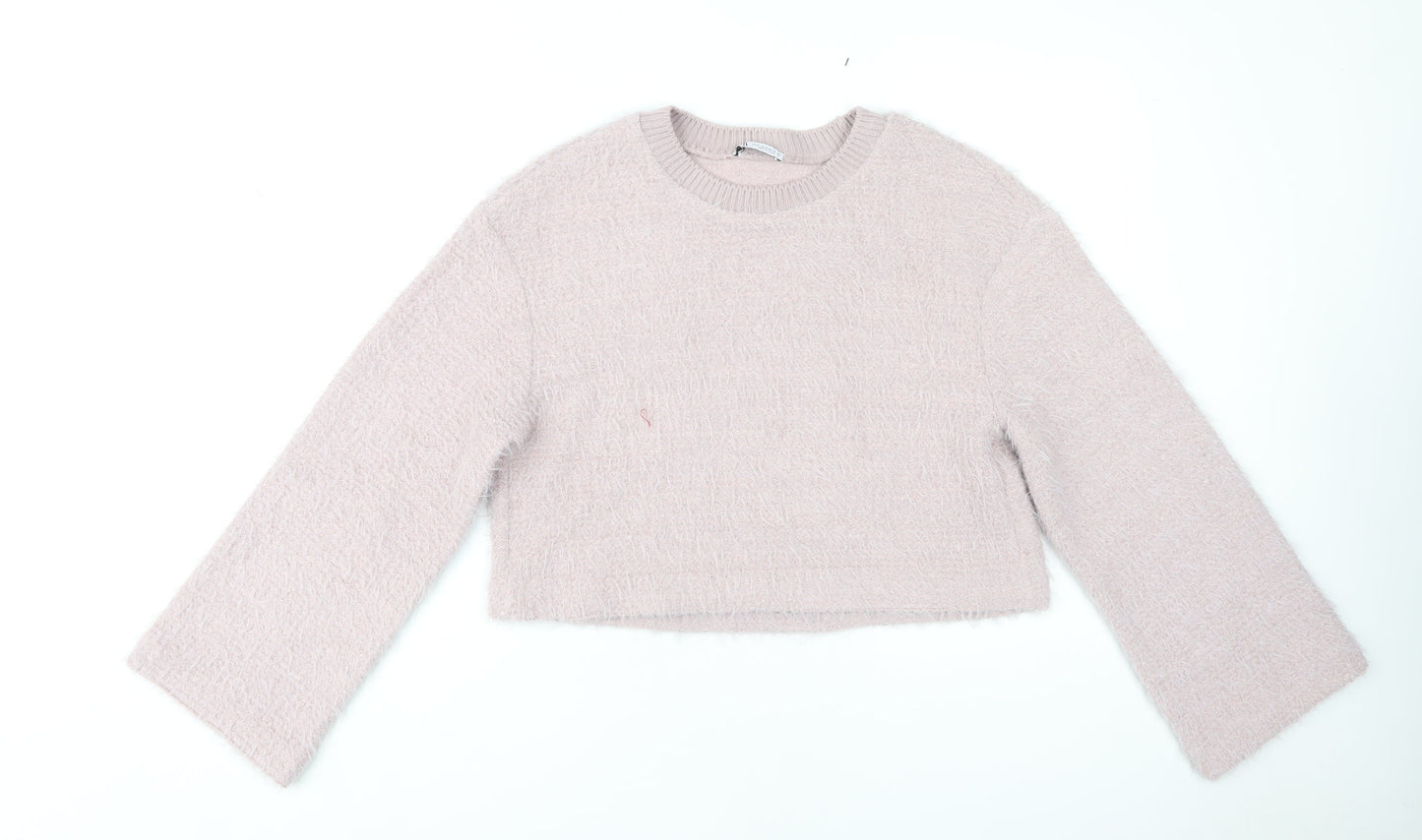 Zara Women's Pink Pullover Jumper - M