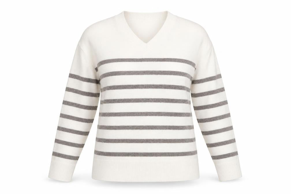 Marks and Spencer Women's Ivory Stripe Pullover Jumper, Size M
