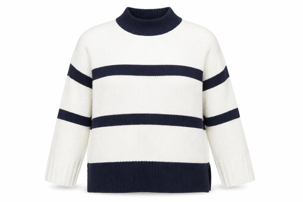 Marks and Spencer Women’s XL White Striped Pullover Jumper