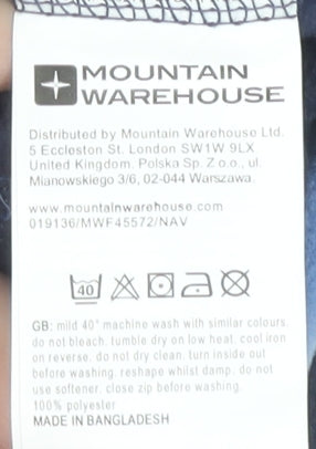 Mountain Warehouse Women's Blue Fleece Pullover Size 12