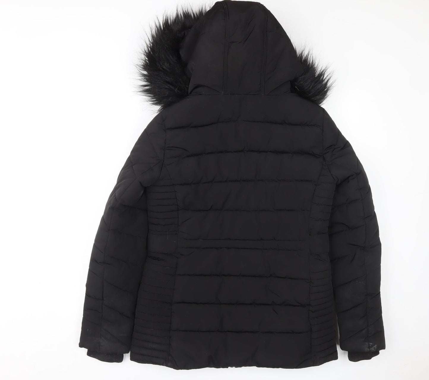 Wallis Women's Black Hooded Puffer Coat S