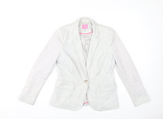 Joules Women's Grey Blazer, Size 10, Casual Style