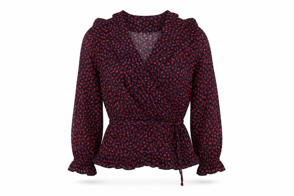 Topshop Women’s Multicoloured Wrap Blouse, Size 12