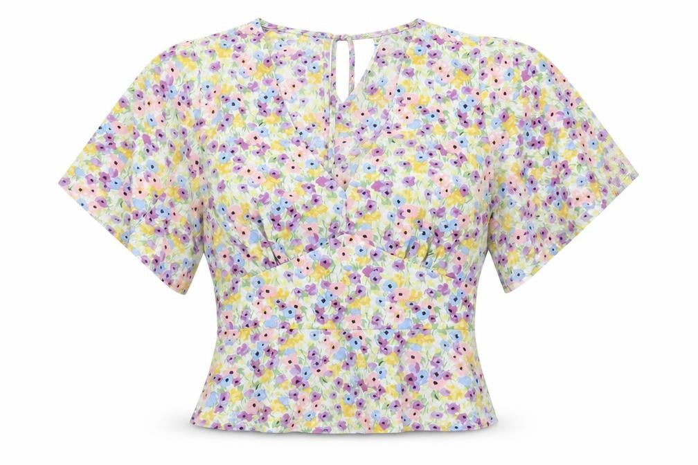 Front view of Miss Selfridge Women's Multicoloured Floral Blouse, size 10