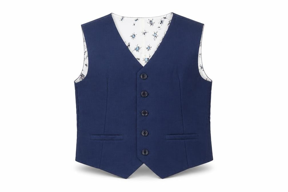 Monsoon Boys Blue Suit Waistcoat 6 Years
