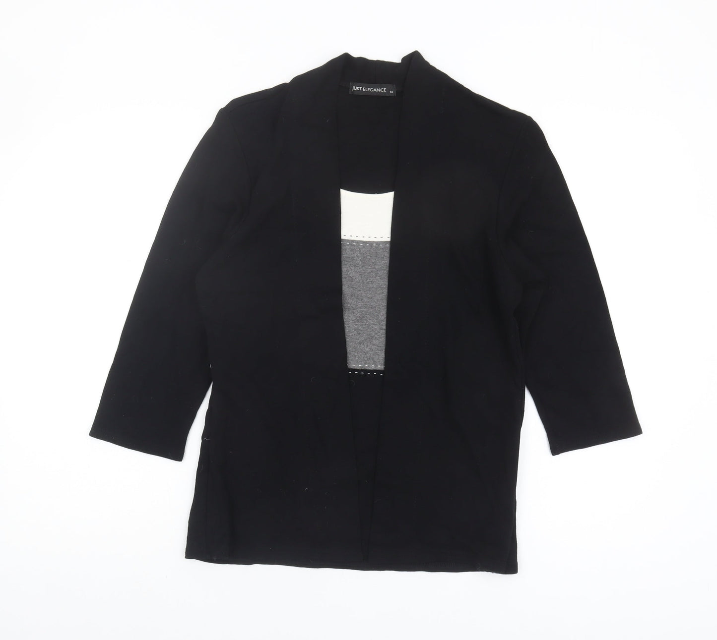 Just Elegance Women's Black Regular Fit Top, Size 14