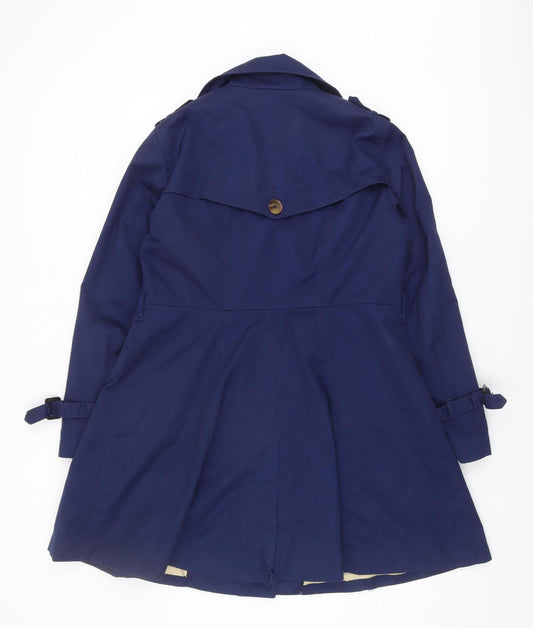 H&M Women's Blue Trench Coat, Size 14