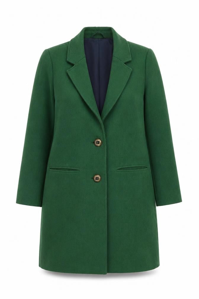 EDC Women's Green Overcoat Size S - Mid-Length