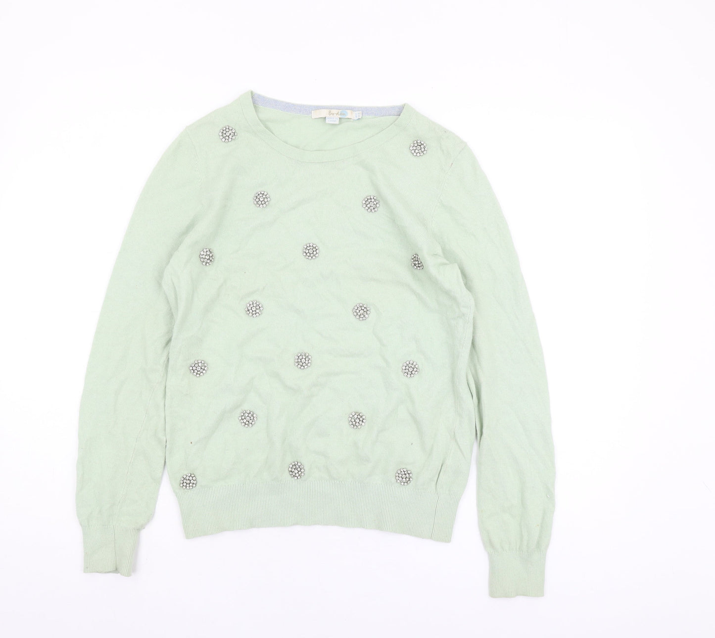 Boden Womens Green Embellished Pullover Jumper Size 12