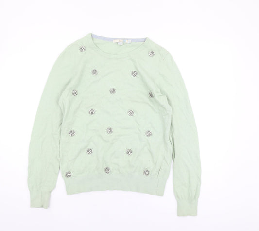 Boden Womens Green Embellished Pullover Jumper Size 12