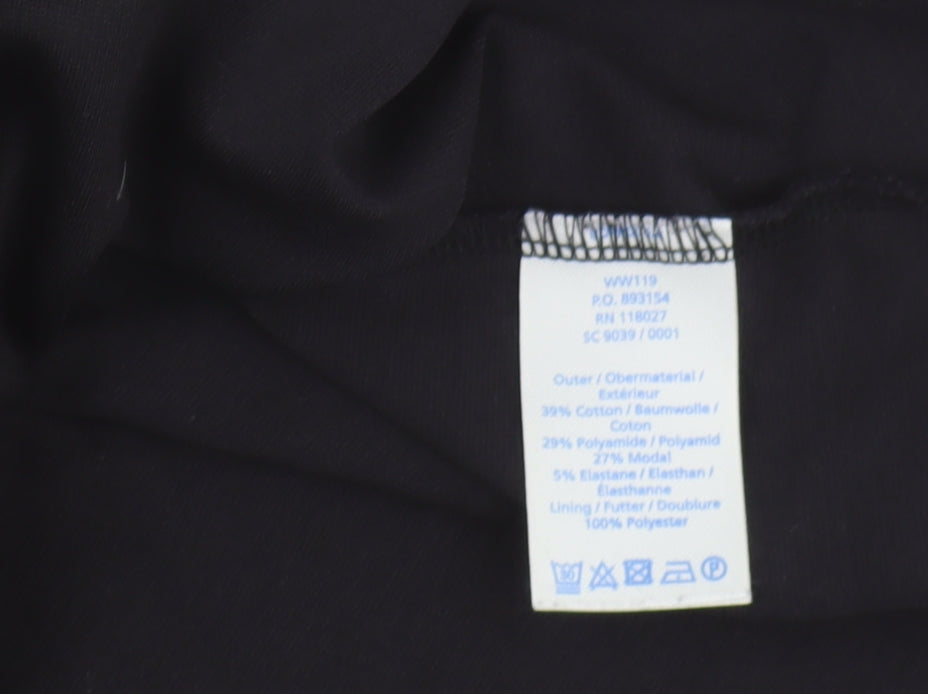 Boden Women's Black A-Line Dress, UK 12, Short Sleeve