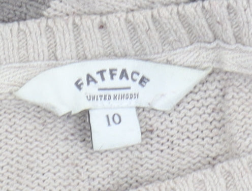 FatFace Women's Grey Striped Pullover Jumper Size 10