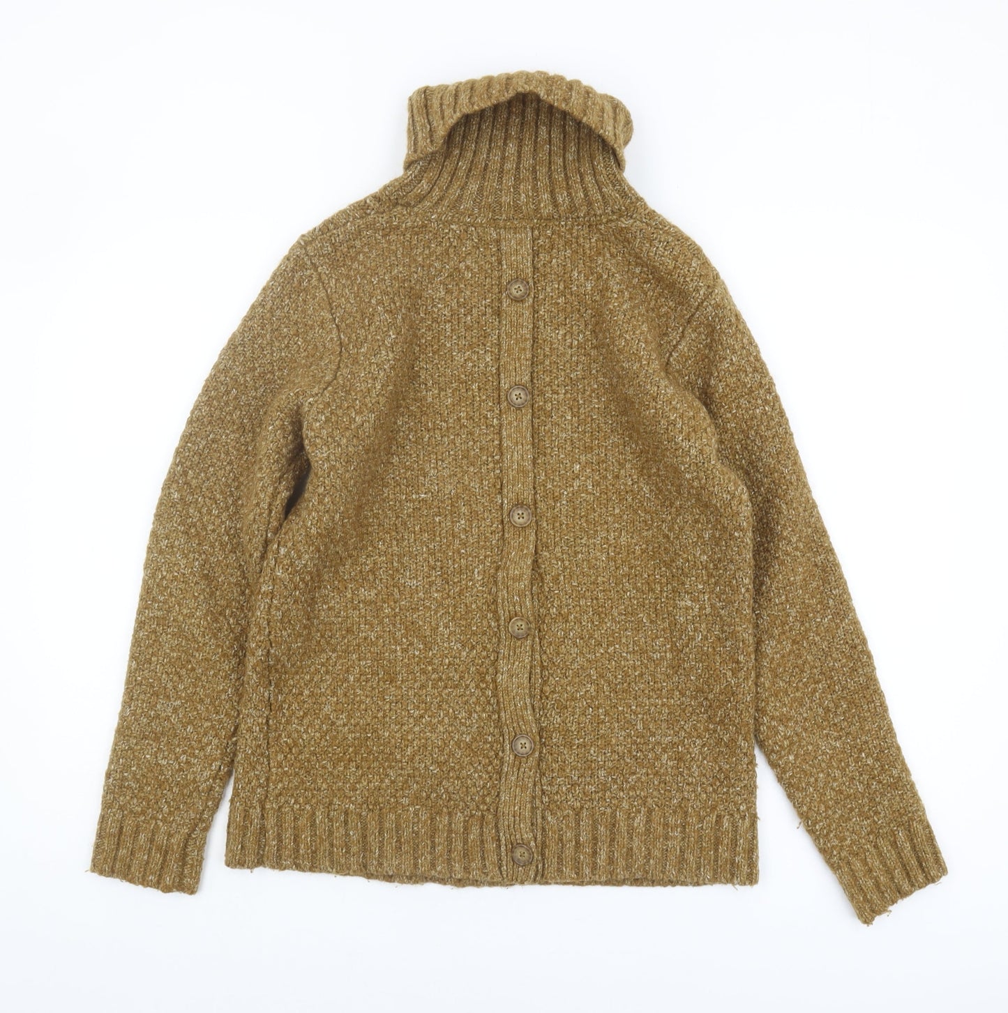 FatFace Women's Brown Roll Neck Cable Knit Jumper Size 8