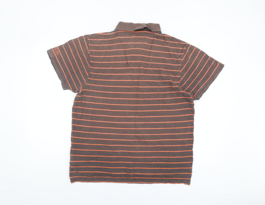 Dare2b Men's Brown Striped Polo Shirt Size L
