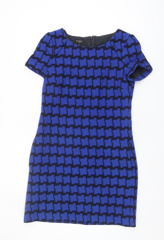 Hobbs Women's Blue Geometric Sheath Dress Size 10