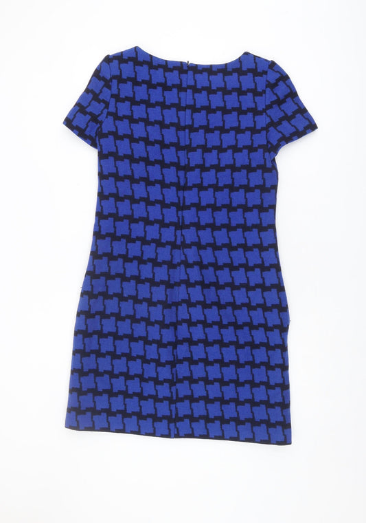 Hobbs Women's Blue Geometric Sheath Dress Size 10