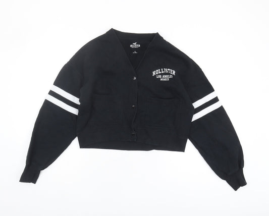 Hollister Women's Black Varsity Jacket Size S
