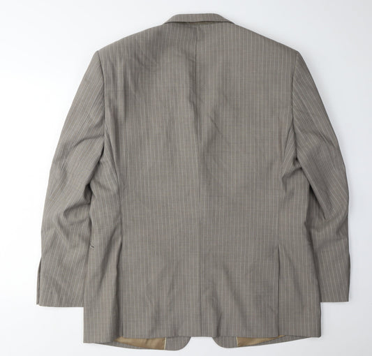 Charlton Gray Men's Grey Striped Blazer 46S Jacket