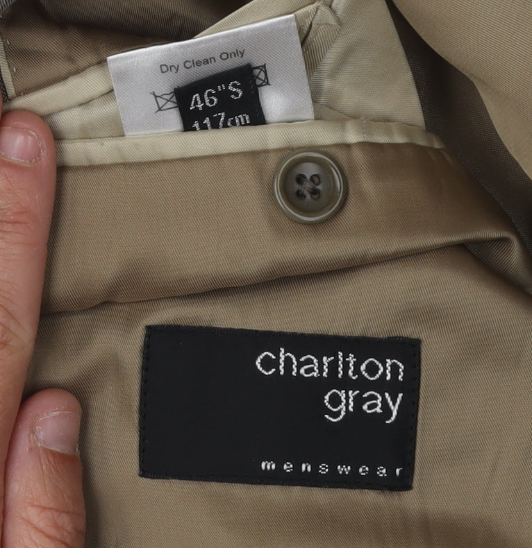 Charlton Gray Men's Grey Striped Blazer 46S Jacket