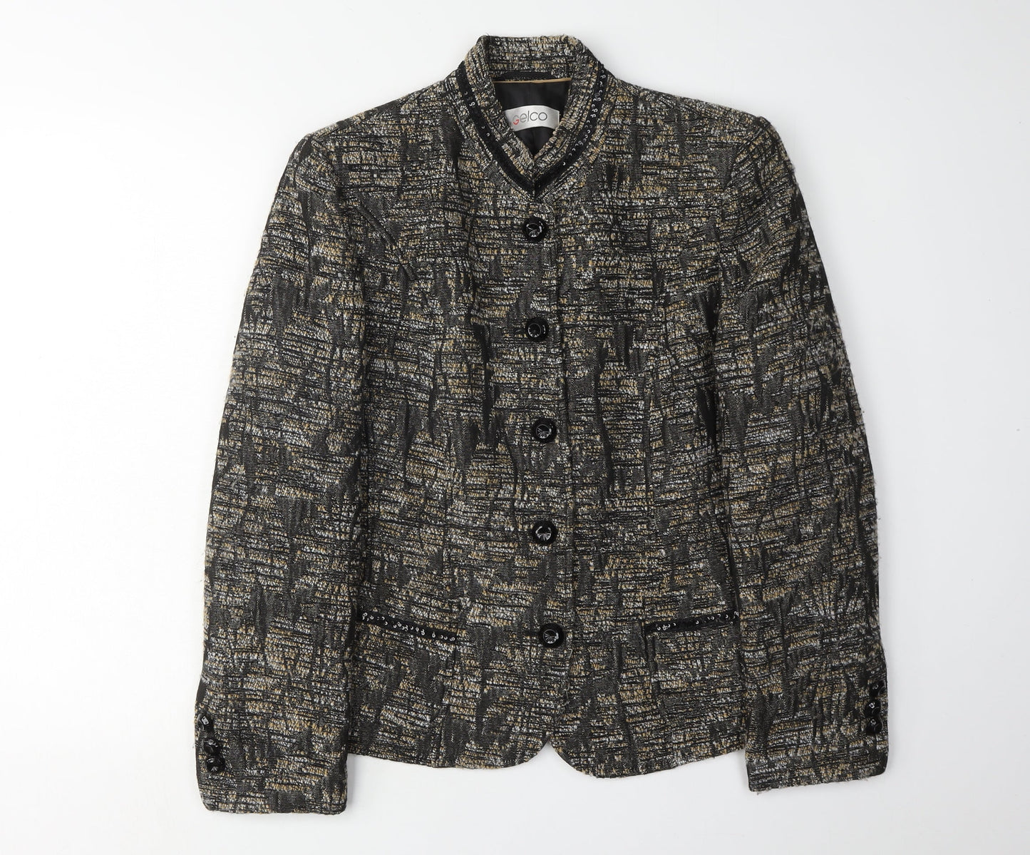 Gelco Women's Black Multicoloured Blazer Size 12
