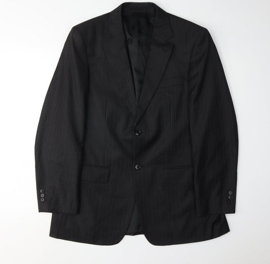 Brook Taverner Black Wool Men's Suit Jacket Size 38 Regular