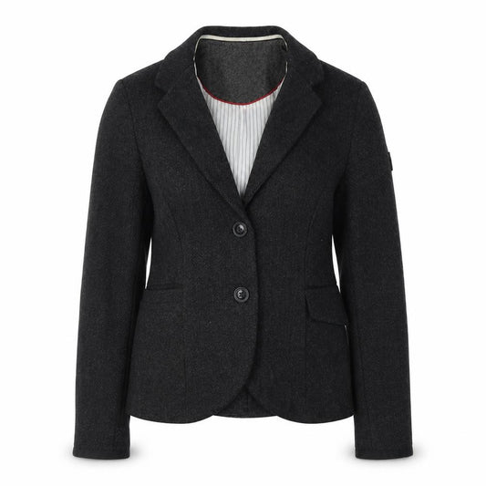 Superdry Women's Black Blazer Small Herringbone Wool