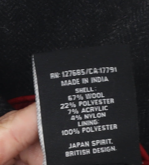 Superdry Women's Black Blazer Small Herringbone Wool