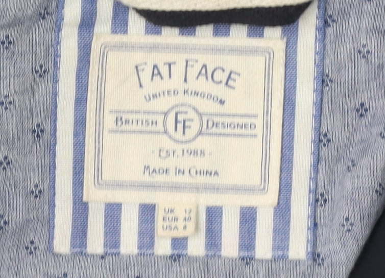 Fat Face Women's Blue Parka Coat Size 12