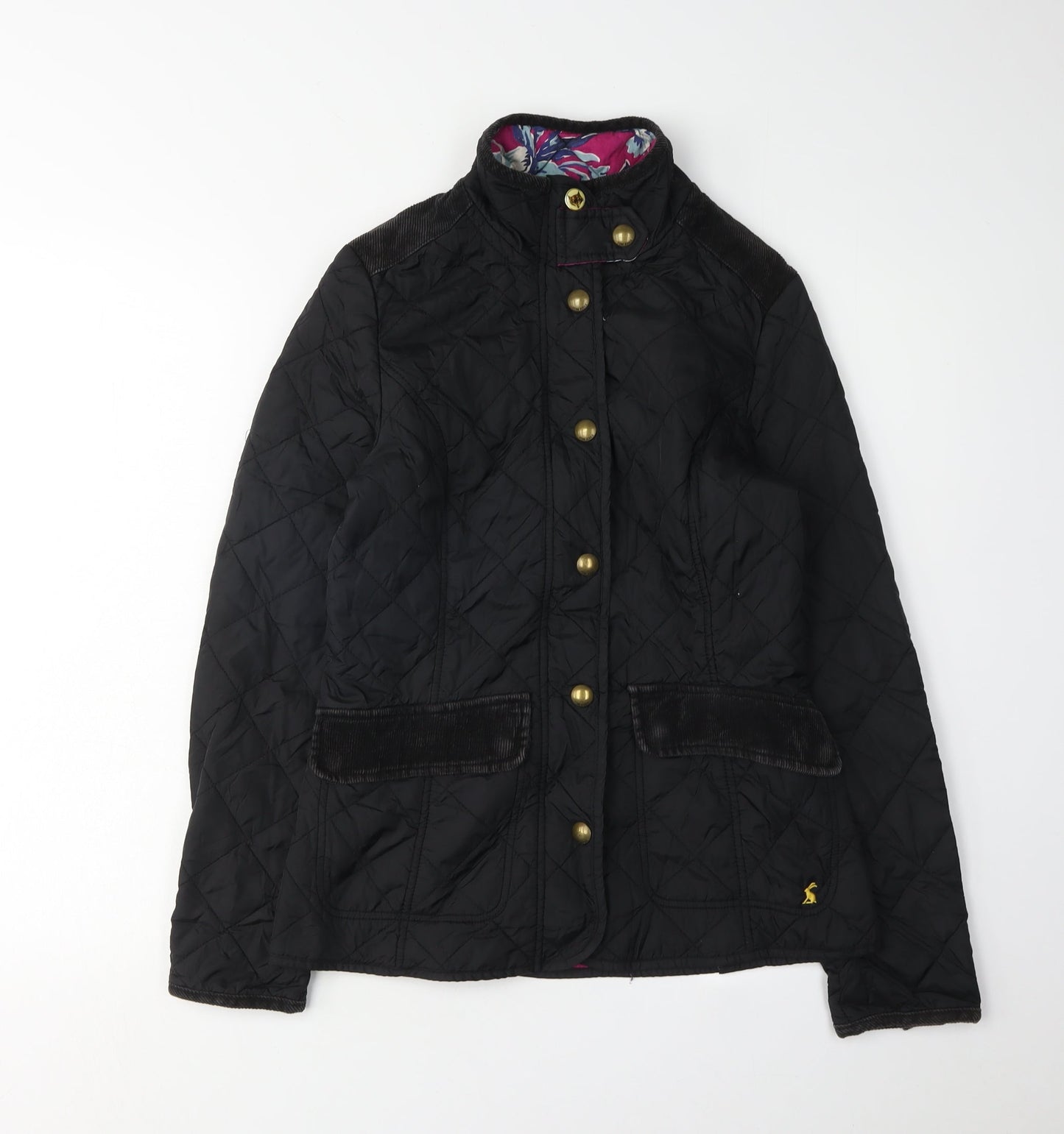 Joules Women's Black Quilted Jacket, Size 8
