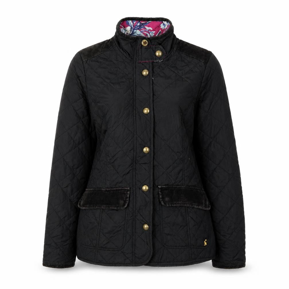 Womens UK Size 8 Regular Joules Black Polyamide Jacket
