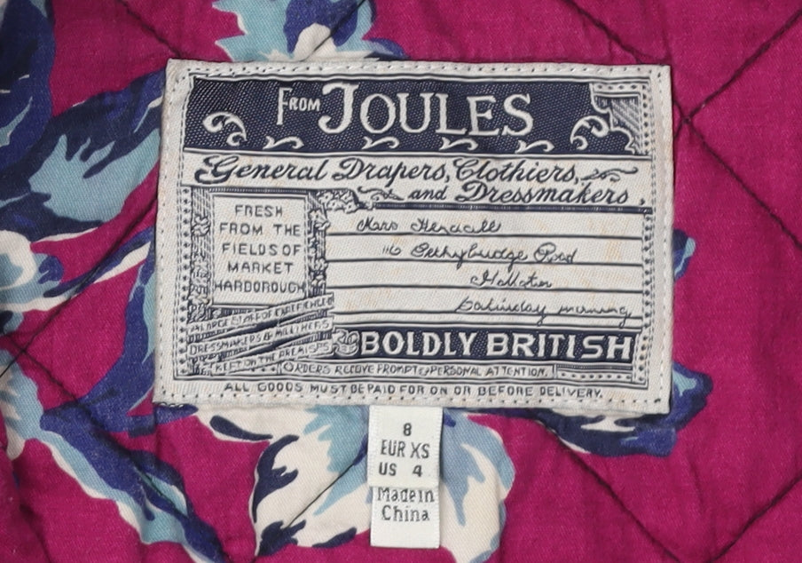 Joules Women's Black Quilted Jacket, Size 8