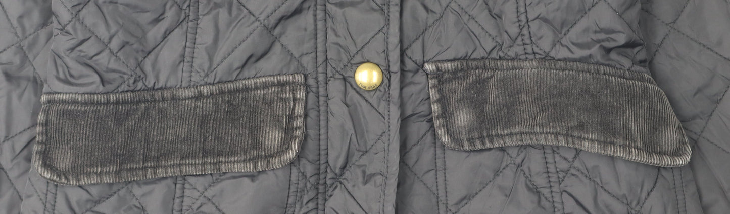 Joules Women's Black Quilted Jacket, Size 8