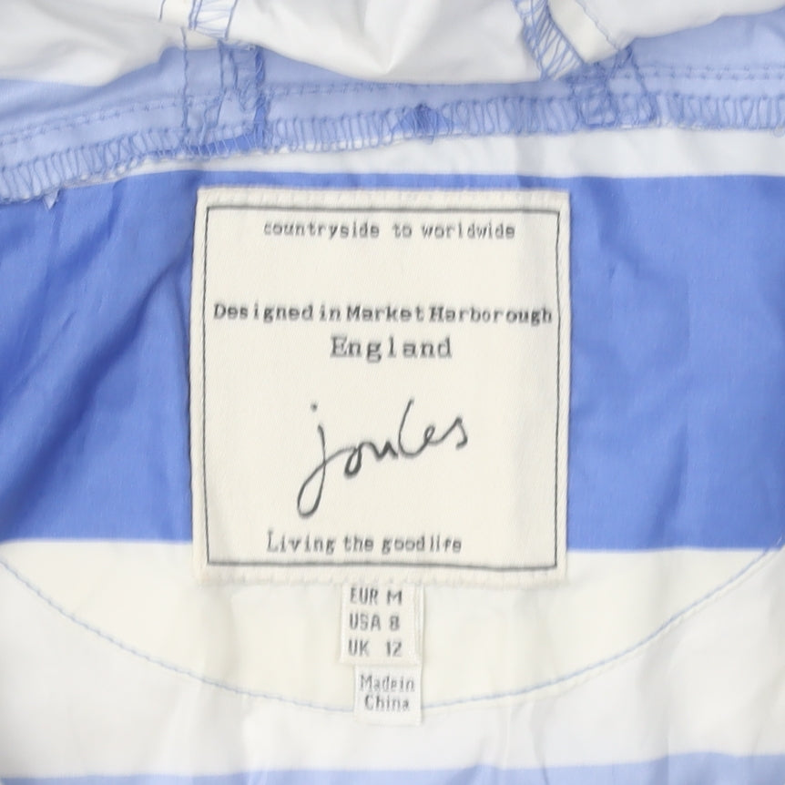 Joules Women's Blue Striped Anorak Jacket Size 12