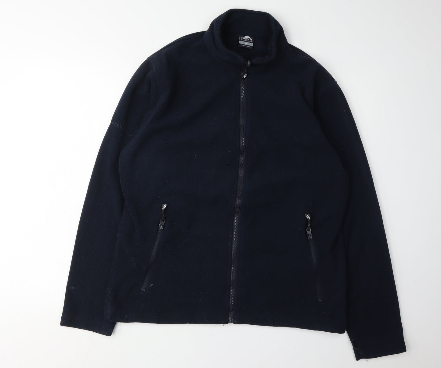 Trespass Men's Blue Fleece Jacket M Stand-Up Collar
